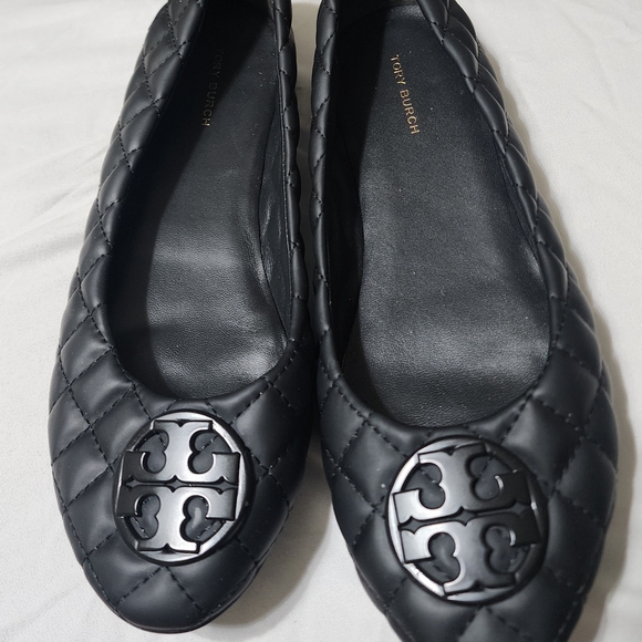 Tory Burch Black Quilted Flats - Picture 2 of 3